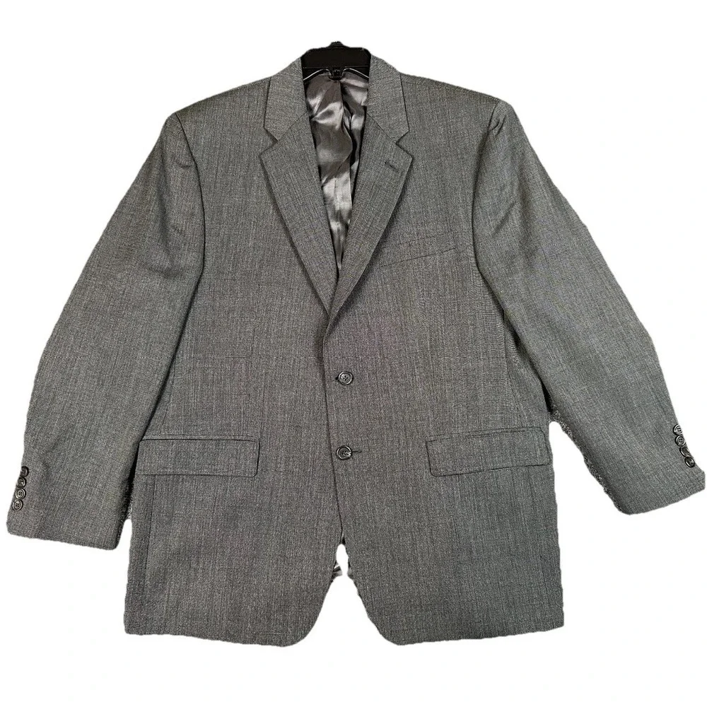 Lauren Ralph Lauren Suit Jacket Mens 44R Gray 100% Wool Sport Coat Union Made